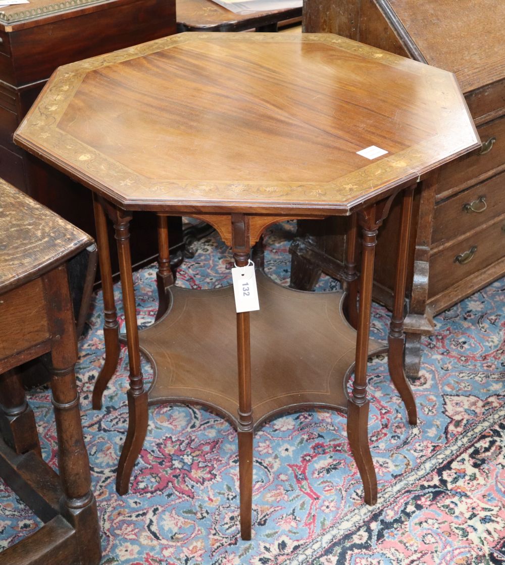 An Edwardian octagonal inlaid occasional table, W.75cm, H.72cm